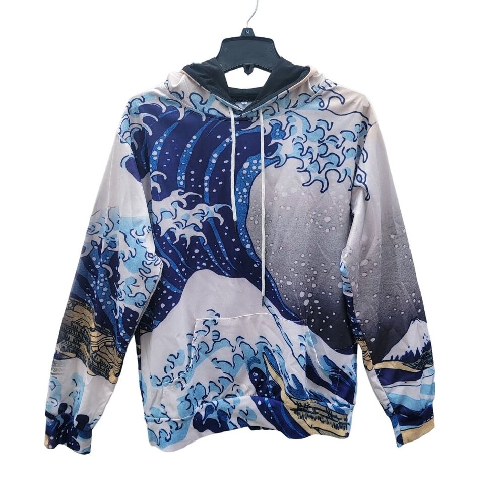 Hokusai Great Wave Hoodie Pullover Sweatshirt Sz S Artist Union Great Wave Off
